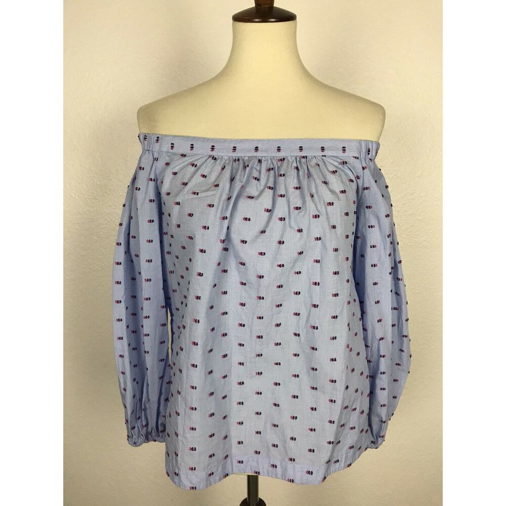 BCBG Max Azria Daniela Swiss Dot Off Shoulder Top